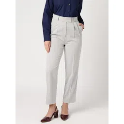 strong & brave Strong And Brave Light Grey Solid Trousers-picture-11