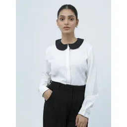 Strong & Brave White Polyester Solid Formal Shirt-picture-40