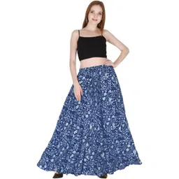 Sttoffa Women Pure Cotton Printed Flared Skirt-picture-38
