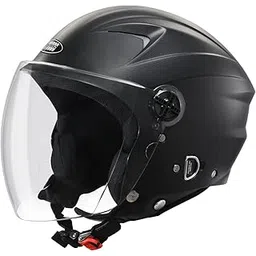 STUDDS RAY ISI Certified Open FACE Helmet for Men and Women with D - Ring Lock (Black-L)-image-1