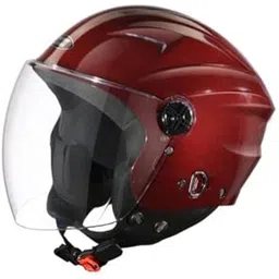 STUDDS RAY ISI Certified Open FACE Helmet for Men and Women with D - Ring Lock (Wine Red-M)-image-2