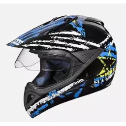 Studds N1 Black Xtra Large (600 mm) Off Road-Full Face Helmet, Motocross D5 Decor With Visor-picture-20