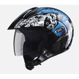 Studds N1 Black Xtra Large (600 mm) Open Face Helmet, Marshall D2 Decor-picture-28
