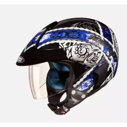 Studds N1 Black Xtra Large (600 mm) Open Face Helmet, Marshall D4 Decor-picture-25