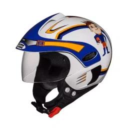 Studds N1 White Large (580 mm) Open Face Helmet, Marshall Kids D1 Decor-picture-22
