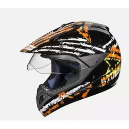 Studds N10 Black Large (580 mm) Off Road-Full Face Helmet, Motocross D5 Decor With Visor-picture-26