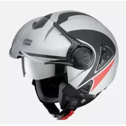 Studds N2 Matt Silver Grey Xtra Large (600 mm) Open Face Helmet, Downtown D3 Decor-picture-10