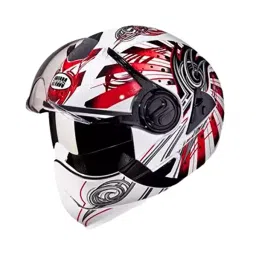 Studds N2 White Medium (570 mm) Flip Off-Full Face Helmet, Downtown D1 Decor-picture-41