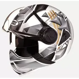 Studds N4 White Medium (570 mm) Flip Off-Full Face Helmet, Downtown D3 Decor-picture-43