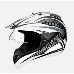 Studds N4 White Xtra Large (600 mm) Off Road-Full Face Helmet, Motocross D2 Decor With Visor-picture-30
