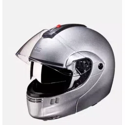 Studds Silver Grey Medium (570 mm) Flip Up-Full Face Helmet, Ninja 3G Double Visor-picture-12