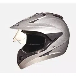 Studds Silver Grey Medium (570 mm) Off Road-Full Face Helmet, Motocross With Visor-picture-21