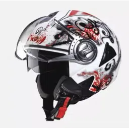 Studds White Xtra Large (600 mm) Open Face Helmet, Downtown D1 Decor-picture-21