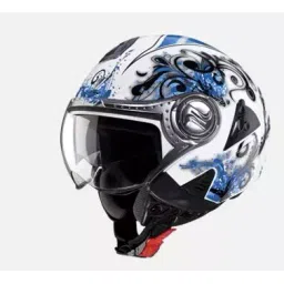 Studds White Xtra Large (600 mm) Open Face Helmet, Downtown D1 Decor-picture-13