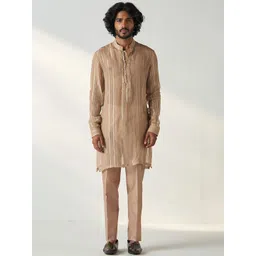 STUDIO BAGECHAA Men Ethnic Motifs Embroidered Regular Thread Work Kurta with Trousers-picture-31