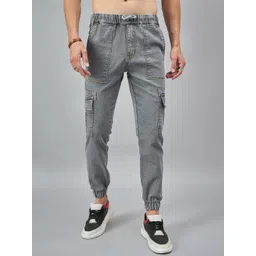 STUDIO NEXX Men Jogger Mid-Rise Light Fade Stretchable Cargo Styles Jeans image 1