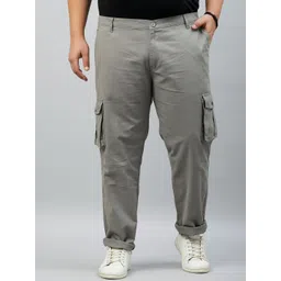 STUDIO NEXX Men Plus Size Relaxed Straight Leg Straight Fit Cotton Cargos Trousers-picture-36