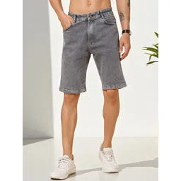 STUDIO NEXX Men Regular Fit Washed Denim Shorts-picture-27