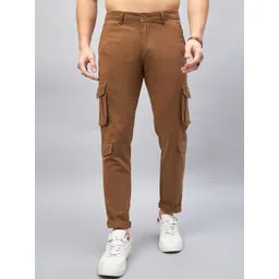 STUDIO NEXX Men Relaxed Straight Leg Loose Fit Cargos Trousers-picture-20