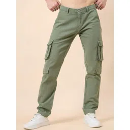 STUDIO NEXX Men Relaxed Straight Leg Loose Fit Cargos Trousers-picture-32