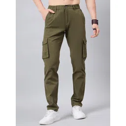 STUDIO NEXX Men Relaxed Straight Leg Loose Fit Cargos Trousers-picture-33