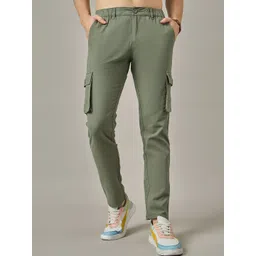 STUDIO NEXX Men Relaxed Straight Leg Loose Fit Cargos Trousers-picture-26
