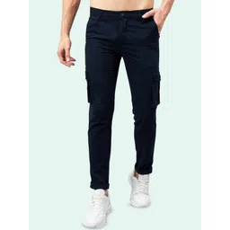 STUDIO NEXX Men Relaxed Straight Leg Loose Fit Cargos Trousers-picture-18
