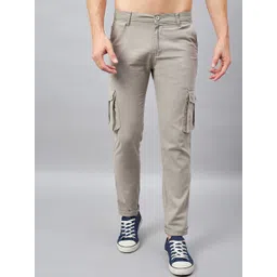 STUDIO NEXX Men Relaxed Straight Leg Straight Fit Mid-Rise Pure Cotton Cargo Trouser-picture-14