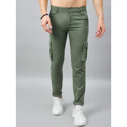 STUDIO NEXX Men Relaxed Straight Leg Straight Fit Mid-Rise Pure Cotton Cargo Trouser-picture-15
