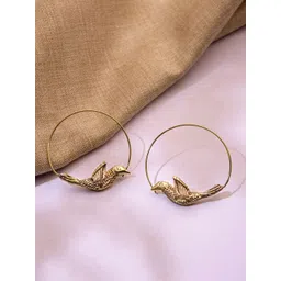 Studio One Love Brass-Plated Contemporary Hoop Earrings-picture-31