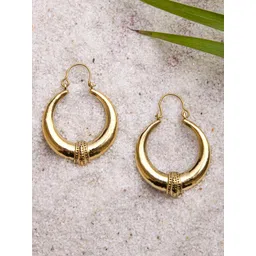 Studio One Love Brass-Plated Contemporary Hoop Earrings-picture-23