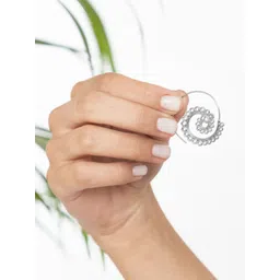 Studio One Love Brass-Plated Contemporary Hoop Earrings-picture-34