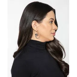 studio one love Oxidised Silver-Plated Lizard Hoop Earrings-picture-12