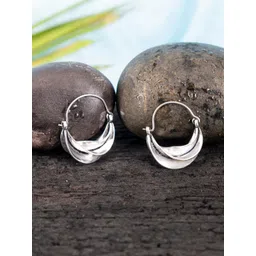 Studio One Love Silver-Plated Contemporary Hoop Earrings-picture-26