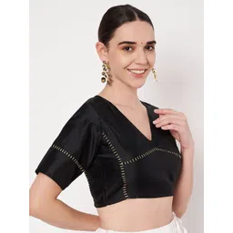 studio rasa Embroidered V-Neck Saree Blouse image 5