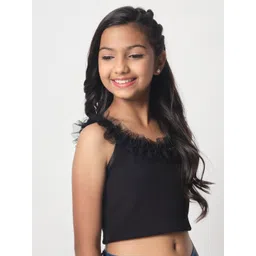 studio rasa Girls Sleeveless Ruffles Crop Top image 4