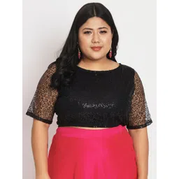 studio rasa Plus Size Embroidered Saree Blouse-picture-20