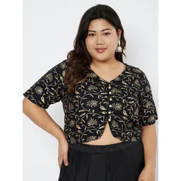 studio rasa Plus Size Floral Printed Crop Top-picture-11