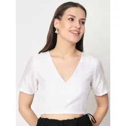 studio rasa V-Neck Stretchable Saree Blouse-picture-29