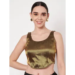 studio rasa Woven Design Round Neck Saree Blouse-picture-34