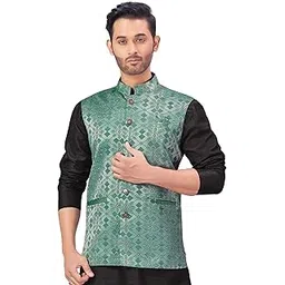 studio shringaar Men's Brocade Nehru Jacket/Waist Coat-picture-26