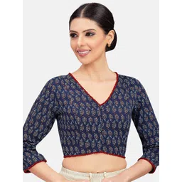 Studio Shringaar Printed Cotton Saree Blouse-picture-22