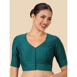 Studio Shringaar Striped V-Neck Saree Blouse-picture-13