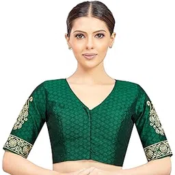 studio shringaar Women's Brocade Half Sleeve Blouse-picture-10