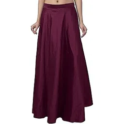 studio shringaar Women's Polyester Midi Fully Stitched Tafetta Skirt Lehenga (Free Size)-picture-46