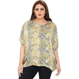 studio shringaar Women's Polyester Satin Leopard Printed Poncho Top-picture-52