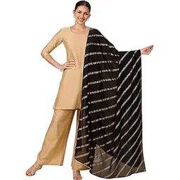 studio shringaar Women's Silky Polyester Full Size Dupatta With Golden Lehariya Print (42" X 2.5 Meters)-picture-32