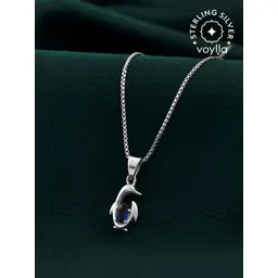 Studio Voylla Rhodium-Plated 925 Sterling Silver Animal Shaped Pendant with Chain-picture-23