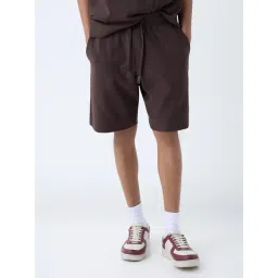 studiofit men Studiofit by Westside Dark Brown Relaxed-Fit Cotton-Blend Shorts-picture-41