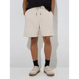 studiofit men Studiofit by Westside Light Beige Relaxed-Fit Mid-Rise Shorts-picture-40